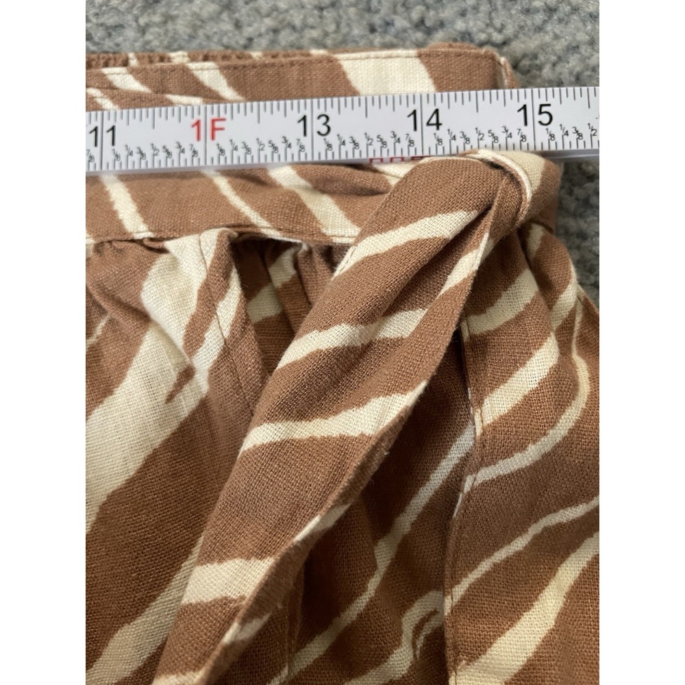 Faux Wrap Zebra Print Midi Skirt Sz S/M Beige Cream Side Tie Party Classic READ - Picture 7 of 11